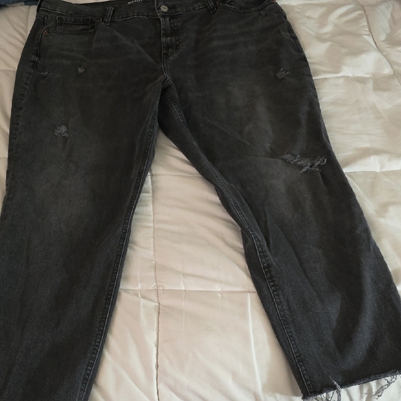 Old Navy Charcoal Mid-rise Boyfriend Jeans Size 14 - Picture 1 of 8